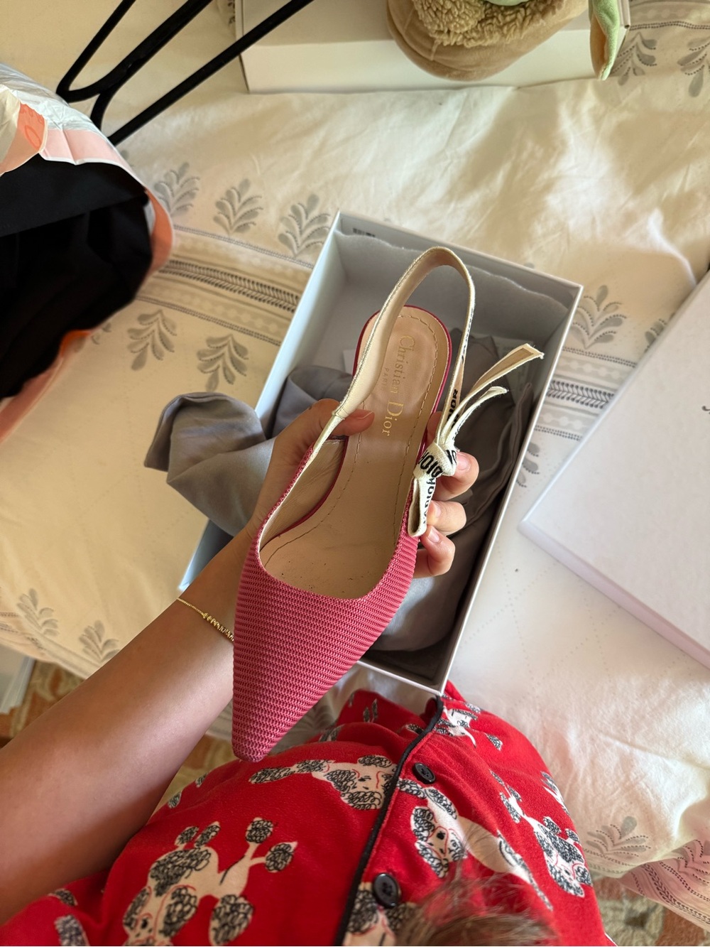 Dior Pink J'Adior Slingback Kitten Heels - Picture 5 of 9